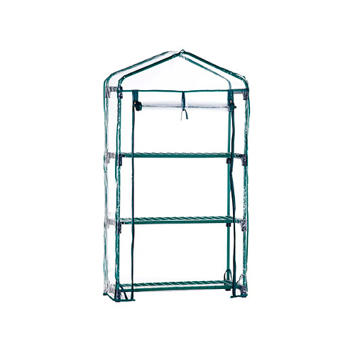 Serre de Jardin PVC/Acero Gardiun Leaf I 3 Étagères 69x49x130 cm Vert Fermeture Glissière