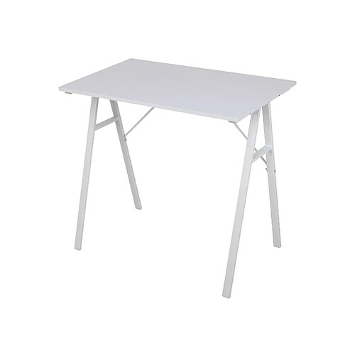 Mobili Rebecca Table D'ordinateur Pour PC En Bois Acier Blanc Bureau De Jeu De Style Moderne