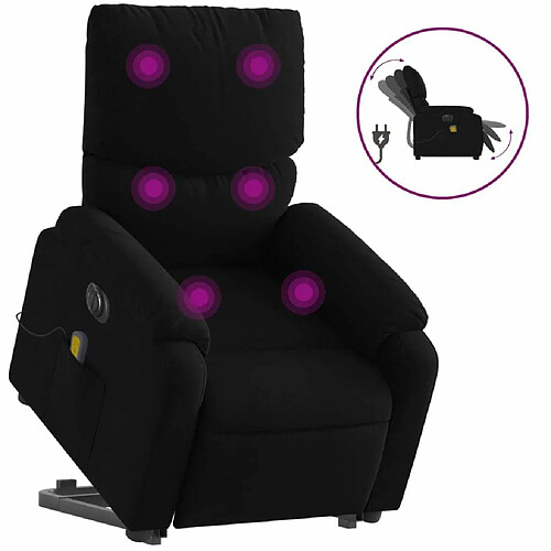 Maison Chic Fauteuil Relax pour salon, Fauteuil inclinable de massage électrique Noir Tissu -GKD99940