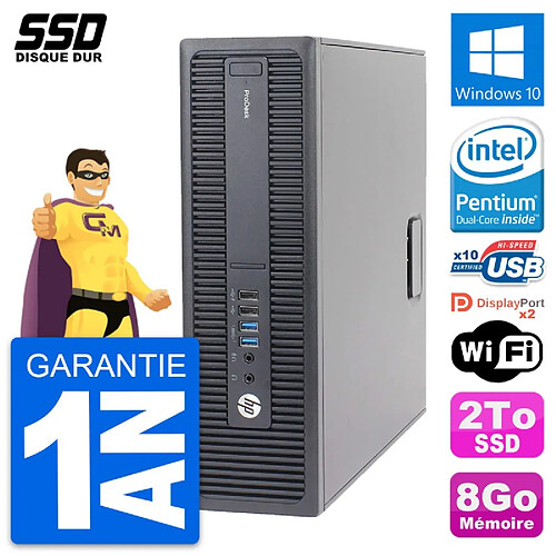 PC HP ProDesk 600 G2 SFF Intel Pentium G4400 RAM 8Go SSD 2To Windows 10 Wifi · Occasion