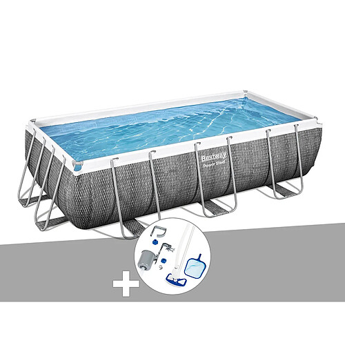 Kit piscine tubulaire rectangulaire Bestway Power Steel 4,04 x 2,01 x 1,00 m + Kit d'entretien Deluxe