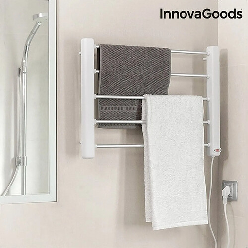 Totalcadeau Porte-serviettes électrique mural 65W blanc gris (5 Barres) - Seche serviette chauffant salle de bain pas cher