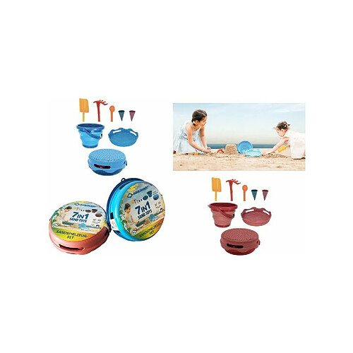 Schilder Fun Sport SCHILDKRÖT Kit de jouets de plage 7en1, rouge ()