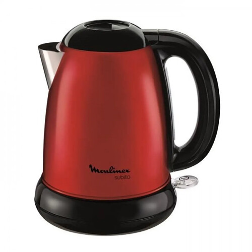 Bouilloire Electrique MOULINEX BY540510 Subito , 1,7 L, Inox, sans fil, Base 360°, Niveau d'eau visible- Rouge