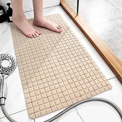 LUUCOZK Tapis de bain antidérapants absorbants à séchage rapide, tapis de décoration de salle de bain-abricot-40x71CM