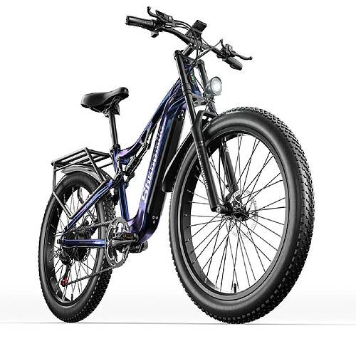 Shengmilo MX03 Vélo électrique 26 pouces Moteur BAFANG 1000W Batterie SAMSUNG 48V 17,5Ah Autonomie 90km Frein à disque-Bleu