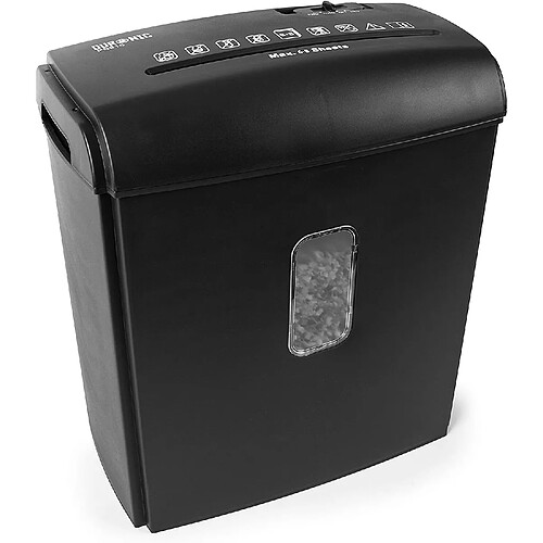 Duronic PS815 Destructeur de documents et cartes de banque | Coupe croisée | Capacité 8 feuilles | Corbeille de 15 L | Garantit conformité RGPD