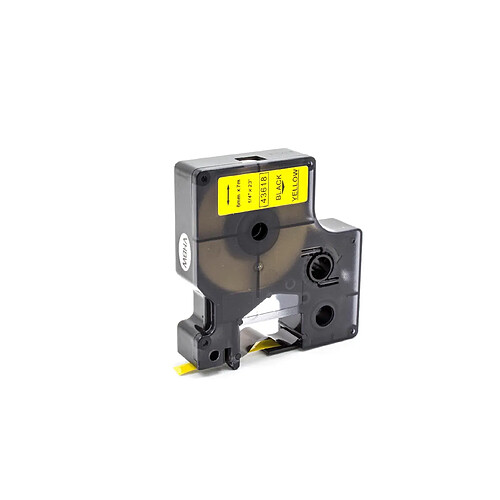 vhbw cassette à bande cartouche 6mm noir sur jaune pour imprimante d´étiquette Dymo LabelManager 160, 210D remplace Dymo D1, 43618.