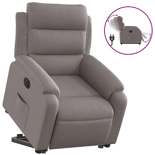 Maison Chic Fauteuil Relax pour salon, Fauteuil inclinable électrique taupe tissu -GKD13769