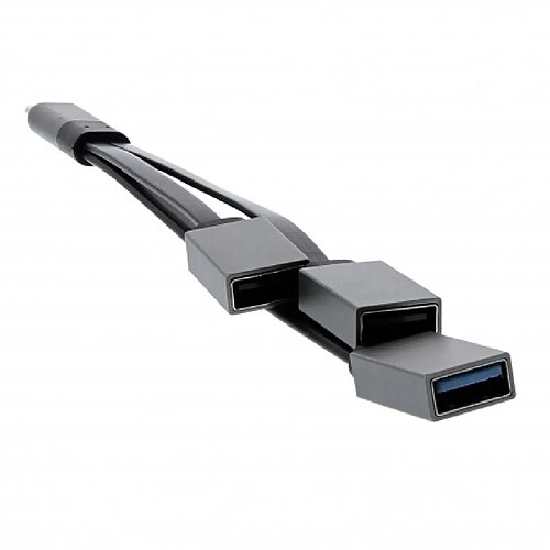 T'Nb TNB TCM3USBF - iClick - Adaptateur USB-C vers 3 ports USB A 3.0 Femelle - Noir & Aluminium