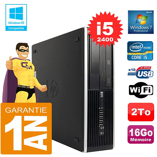 PC HP Compaq 8300 SFF Core I5-2400 Ram 16Go Disque 2 To Graveur DVD Wifi W7 · Occasion