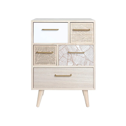 Mobili Rebecca Meuble Commode Polyvalent En Bois Clair Avec 5 Tiroirs