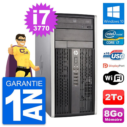 PC Tour HP Compaq Pro 6300 CMT Intel i7-3770 RAM 8Go Disque 2To Windows 10 Wifi · Occasion