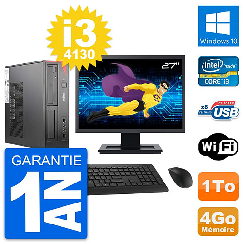 PC Fujitsu E520 DT Ecran 27" Intel i3-4130 RAM 4Go Disque 1To Windows 10 Wifi · Occasion