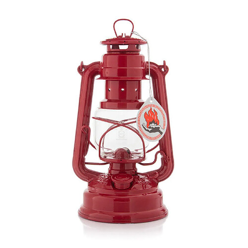 Feuerhand Lampe à pétrole en acier galvanisé hauteur 25.5cm Baby Special 276 - Rouge