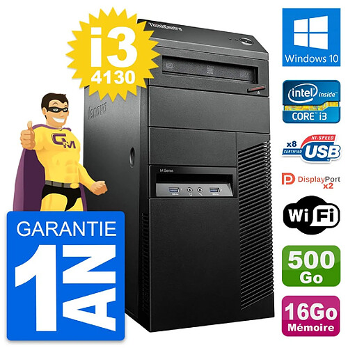 PC Tour Lenovo ThinkCentre M93p i3-4130 RAM 16Go Disque 500Go Windows 10 Wifi · Occasion