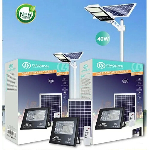 Tradex LED PANNEAU SOLAIRE PHOTOVOLTAÏQUE 40W AVEC TWILIGHT IP67 LED-9013