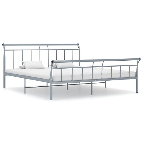 vidaXL Cadre de lit sans matelas gris métal 180x200 cm