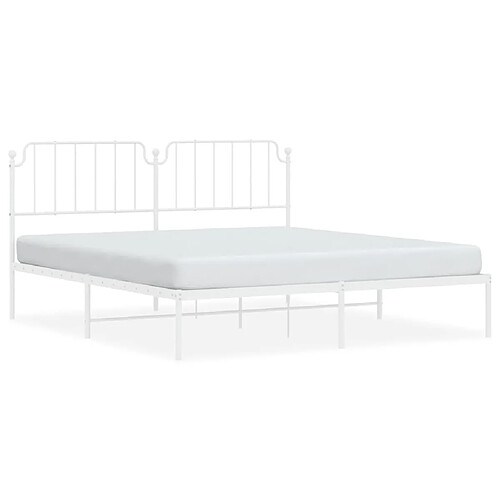 Maison Chic Cadre/structure de lit métal et tête de lit pour adulte - Lit Moderne Chambre blanc 160x200 cm -MN36041