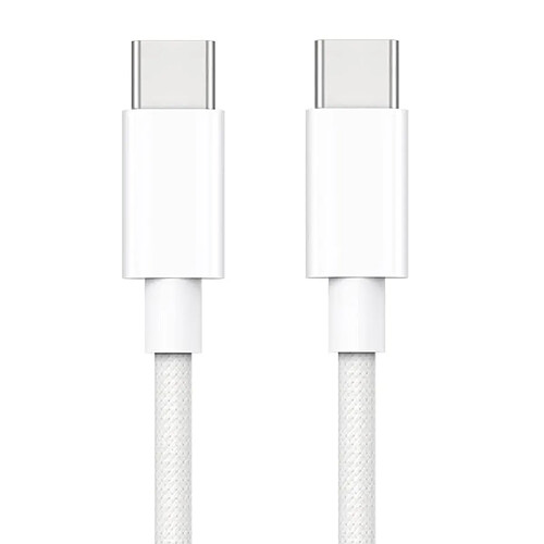 iLike CBL6 Fil tressé 65W PD USB-C vers USB-C Données & Chargeur Câble 2m Blanc