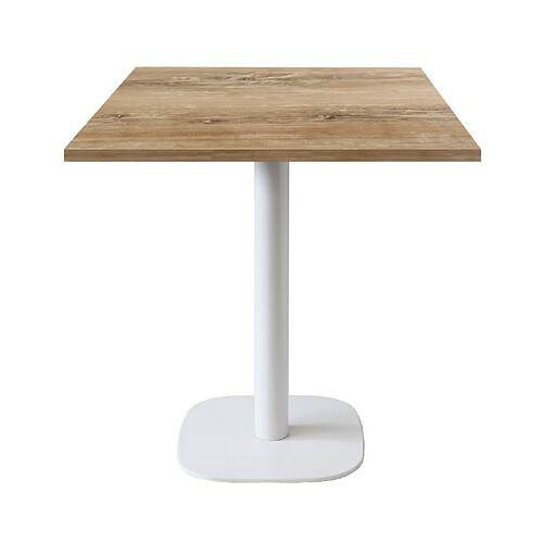 Restootab Table 70x70cm - modèle Round pied blanc chêne slovène