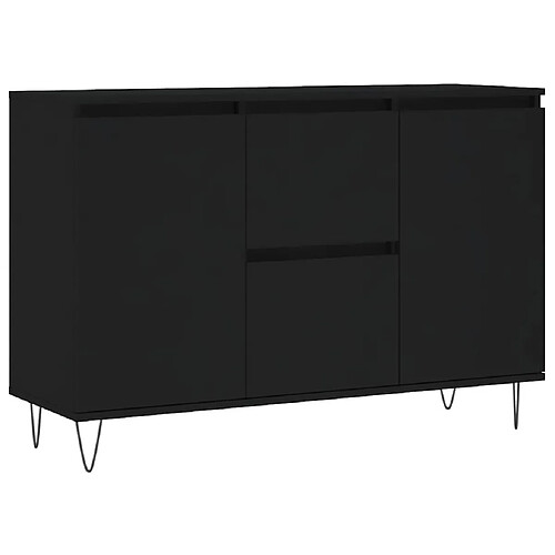 Maison Chic Commode Buffet - Meuble de rangement noir 104x35x70 cm bois d’ingénierie -GKD65920