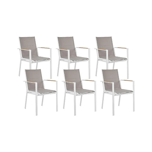 Beliani Lot de 6 chaises Métal Gris BUSSETO