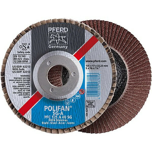 Pferd Meule-éventail Ø 115 mm (13300 tr/mn), POLIFAN® SG-A, Grain : 40