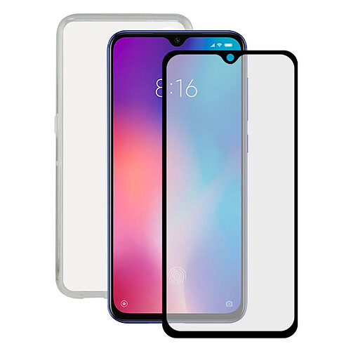 Uknow Film Protecteur en Verre Trempé pour Téléphone Portable + Étui pour Téléphone Portable Xiaomi Mi 9 Contact