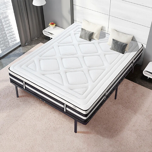 MAISON AUBERTIN Matelas Mémoire 28cm + sommier métal 90 x190cm