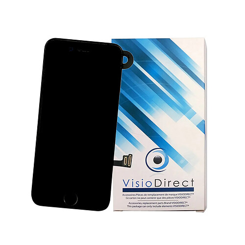 Ecran complet pour Iphone 8 noir (avec nappes et bouton home) - VISIODIRECT -