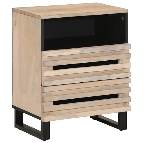 vidaXL Table de chevet 50x34x62 cm bois de manguier massif brut