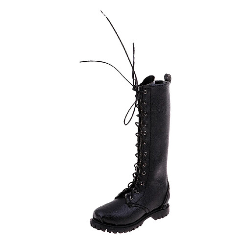 Bottes En Cuir PU à L'échelle 1: 6 Chaussures Pour Hommes Pour Figurine D'action Soldat 12 Pouces Noir