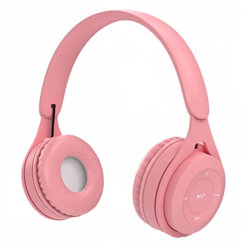 Universal Écouteurs couleur haute fidélité musique écouteurs auto-jumelage Bluetooth compatible sans fil peut être branché carte TF écouteurs bleus et roses | Écouteurs Bluetooth