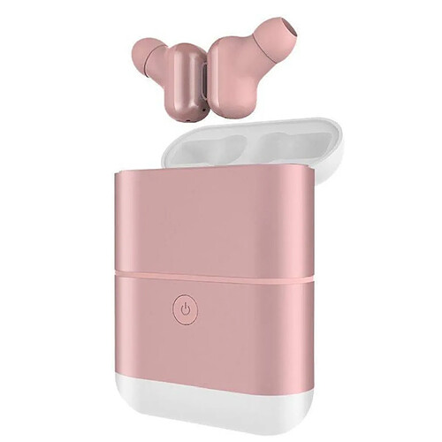 Chrono Chronus Binaural Wireless Bluetooth Headset Mini in-Ear Mobile Power Charging Case( Rose)