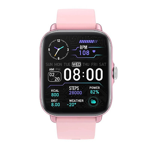 Yonis Montre Connectée Rose Suivi Sport Et Santé