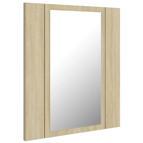 Helloshop26 Armoire à miroir à led de bain 40 x 12 x 45 acrylique beige 02_0006746