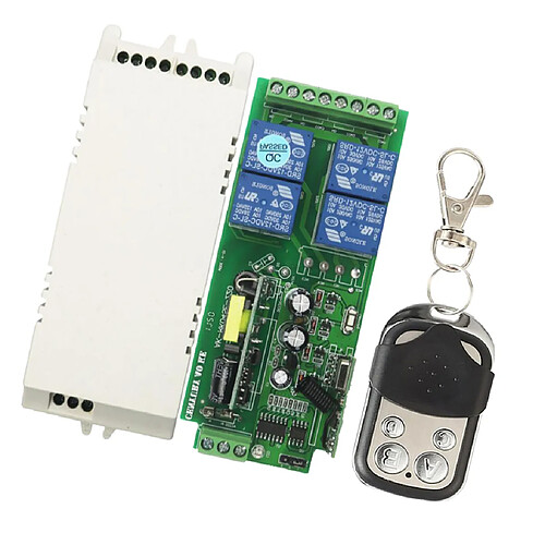 Bouton sans fil de commutateur de commutateur de relais de contrôle de télécommandes de 433MHZ 4CH 4 boutons quatre métaux principaux