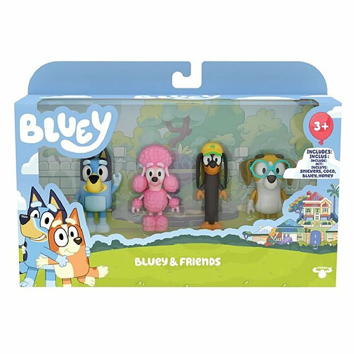 Playset Moose Toys Bluey & Friends 4 Pièces