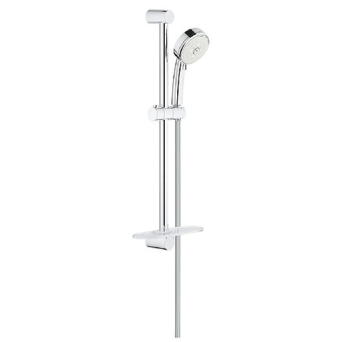 GROHE Ensemble de douche 3 jets Tempesta Cosmopolitan 27576002 - Barre de douche 60 cm - Limiteur de débit - Anti-calcaire - Chrome