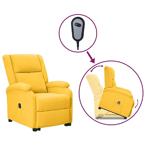 vidaXL Fauteuil jaune tissu