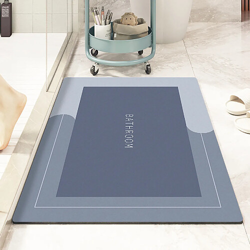 LUUCOZK Tapis de bain antidérapants, absorbants, à séchage rapide, décoration de salle de bain, gris clair, rectangulaire-45 x70CM