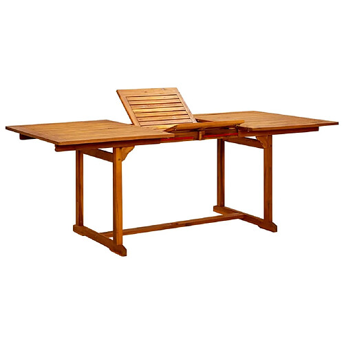 vidaXL Table à dîner de jardin (150-200)x100x75cm Bois d'acacia massif