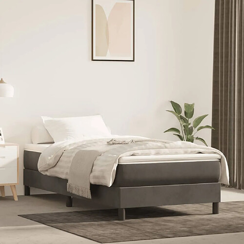 vidaXL Matelas de lit à ressorts ensachés Gris foncé 90x190x20 cm