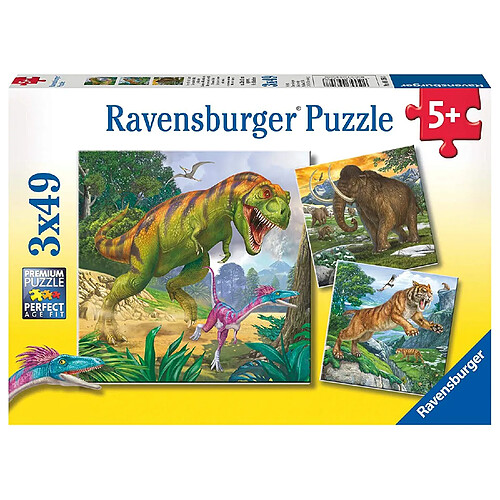 Ravensburger - 09358 8 - Puzzle - Les Maîtres de La Préhistoire - 3X 49 Pièces