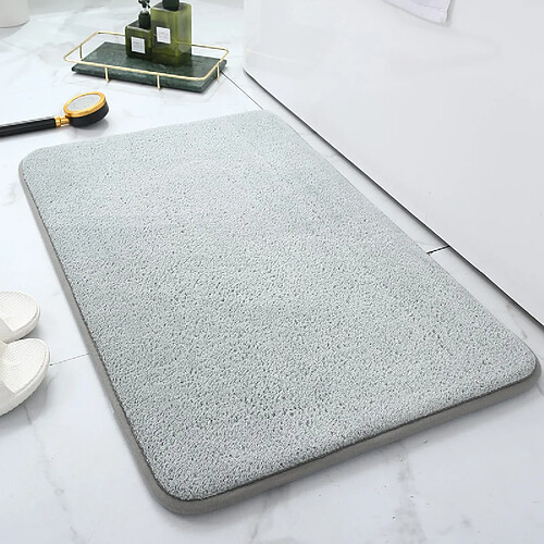 LUUCOZK Tapis de bain antidérapants absorbants à séchage rapide, tapis de décoration de salle de bain-(Purit) vert clair-50x120cm