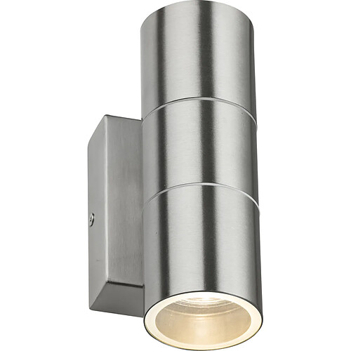 KNIGHTSBRIDGE Applique murale GU10 haut et bas avec capteur photocellule - Chrome brossé 230V IP54 2x20W