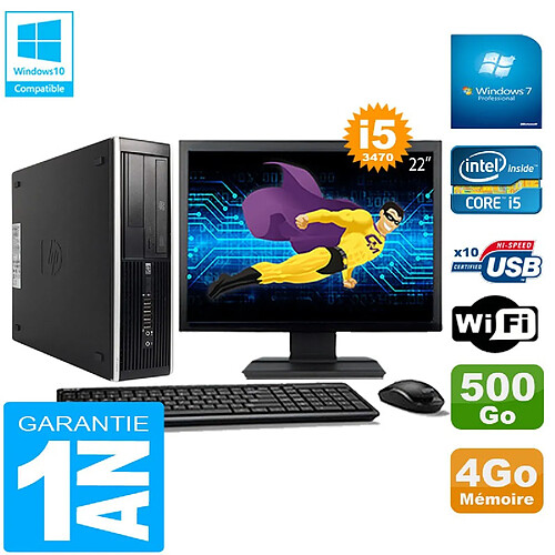 PC HP Compaq Pro 6300 SFF I5-3470 4Go 500Go Graveur DVD Wifi W7 Ecran 22" · Occasion