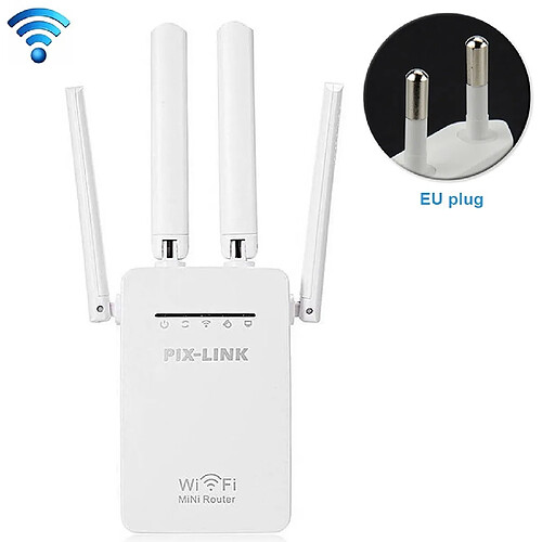 Wewoo Routeur sans fil Répéteur de WiFi intelligent avec 4 antennes WiFispécification de prise UE blanc