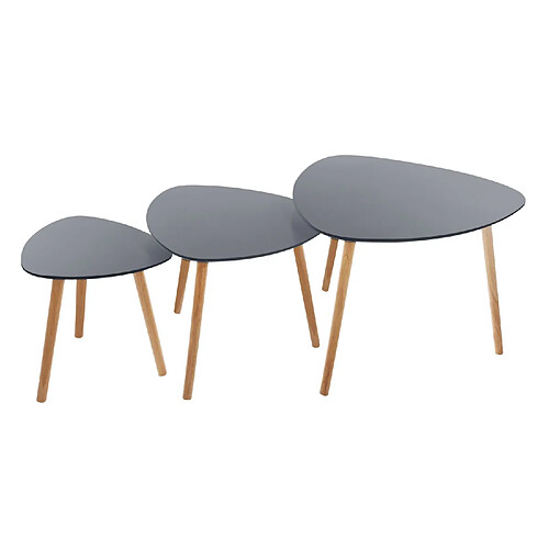 Atmosphera, Createur D'Interieur 3 Tables d'appoint design Mileo - Gris